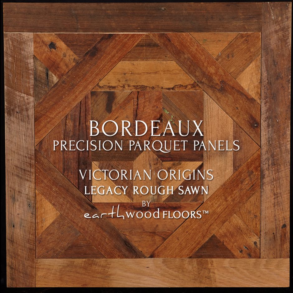 bordeaux-parquet-legacy-origins-rough-sawn Rough Sawn Parquet Flooring panel feat. Bordeaux pattern - OGI