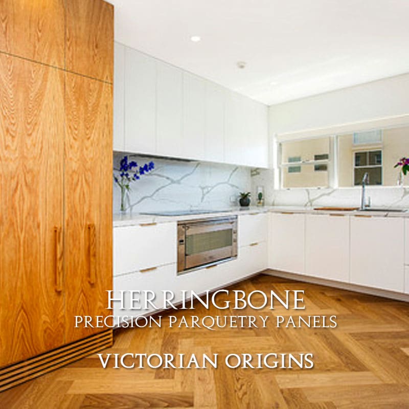 herringbone-parquetry-panels-vic-origins Parquet Panel featuring Herringbone Design